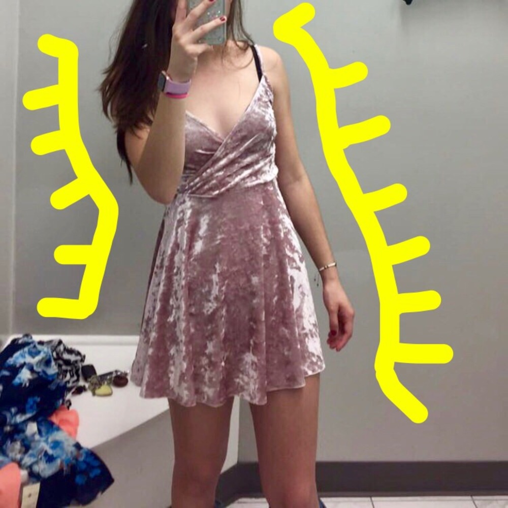 SOLD //// Love, Fire Pink Velvet Dress